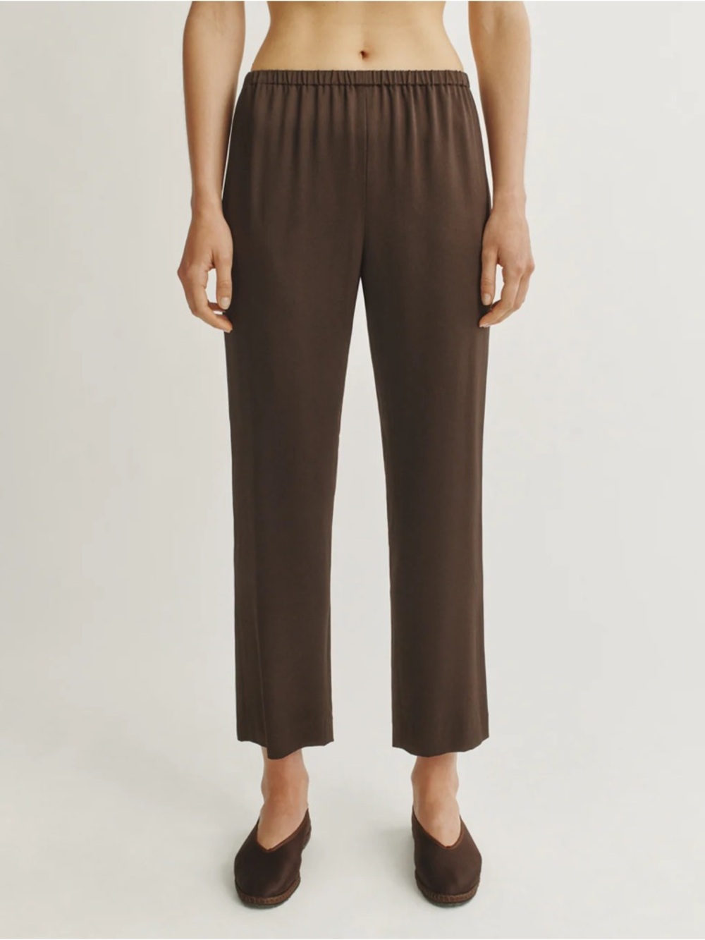 Attersee The Cocktail Pants in Satin Crepe Espresso